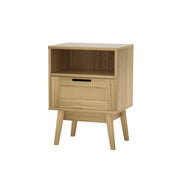 Danoz Furniture - Artiss Rattan Bedside Table 1 Drawer with Shelf - REI Oak - danozdirect