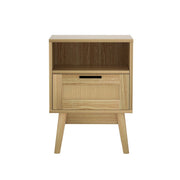 Danoz Furniture - Artiss Rattan Bedside Table 1 Drawer with Shelf - REI Oak - danozdirect