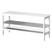 Danoz Furniture - Artiss Shoe Rack Cabinet Bamboo Bench 10 Paris White - danozdirect