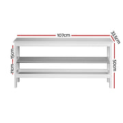 Danoz Furniture - Artiss Shoe Rack Cabinet Bamboo Bench 10 Paris White - danozdirect
