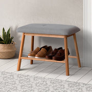 Danoz Furniture - Artiss Shoe Rack Seat Bench Chair Shelf Organizers Bamboo Grey - danozdirect