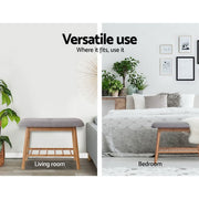 Danoz Furniture - Artiss Shoe Rack Seat Bench Chair Shelf Organizers Bamboo Grey - danozdirect