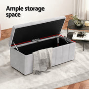 Danoz Furniture - Artiss Storage Ottoman Blanket Box Velvet Grey 103cm - danozdirect
