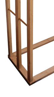 Danoz Furniture - Bamboo Towel Bar Metal Holder Rack 3 - Tier Freestanding for Bathroom and Bedroom - danozdirect