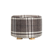 Danoz Furniture - Fabric Ottoman Round Wooden Leg Foot Stool - LATTICE - danozdirect