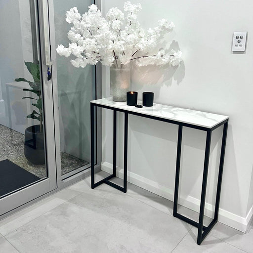 Danoz Furniture - Interior Ave - Stone Marble Console - Marble & Black - danozdirect