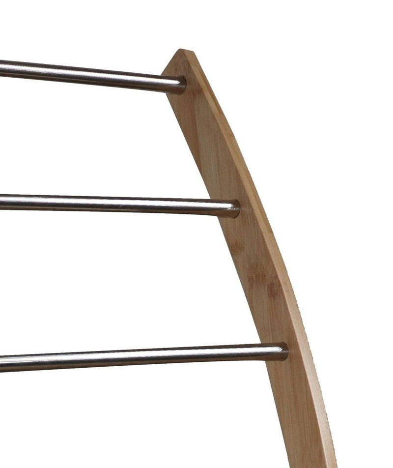 Danoz Furniture - Upgrade your bathroom storage with our Bamboo Towel Bar Metal Holder Rack 3 - Tier Freestanding and Bottom shelf - danozdirect