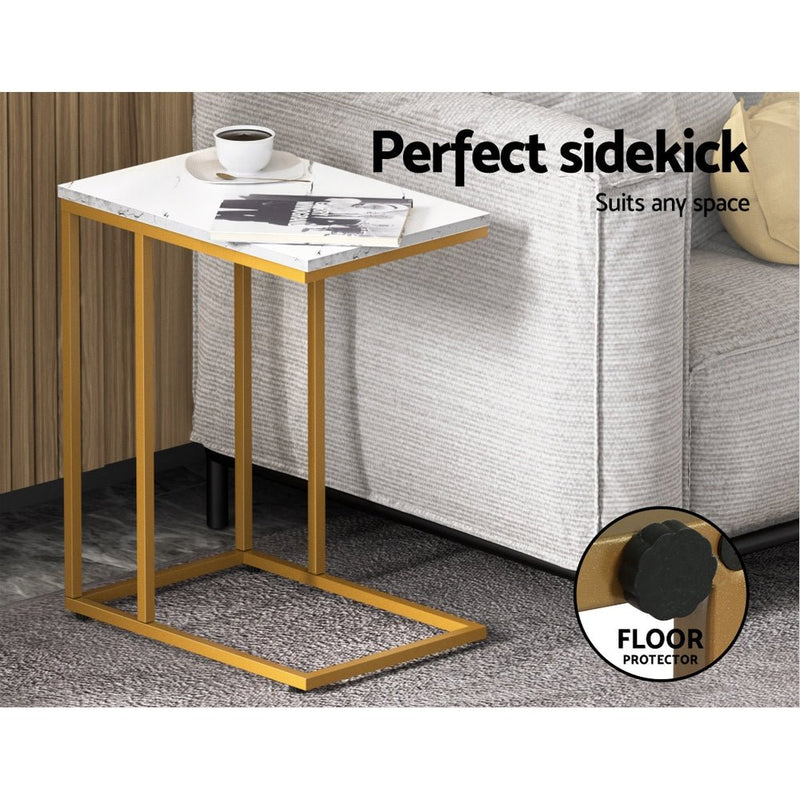 Danoz Furniture🪑Artiss Coffee Table Side Table Marble Effect Emma - danozdirect