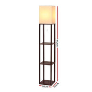 Danoz Furniture🪑Artiss Floor Lamp 3 Tier Shelf Storage LED Light Stand Home Room Vintage White - danozdirect