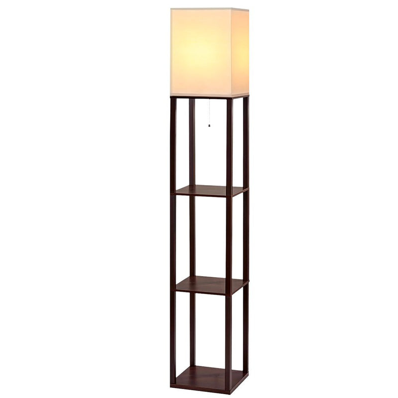 Danoz Furniture🪑Artiss Floor Lamp 3 Tier Shelf Storage LED Light Stand Home Room Vintage White - danozdirect