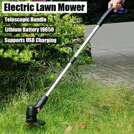 Danoz Garden - Electric Cordless Lawn Mower - USB Rechargeable Retractable Weeder + 5 Blade Kit - danozdirect