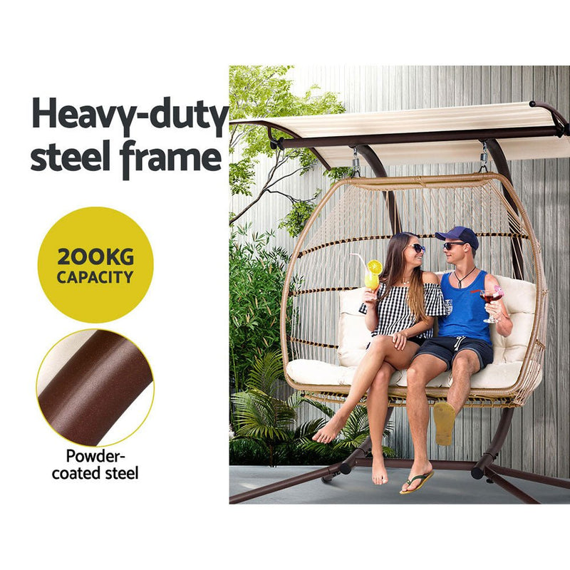 Danoz Gardeon Double size EggPod Swing Chair delivers premium outdoor seating made for two - danozdirect