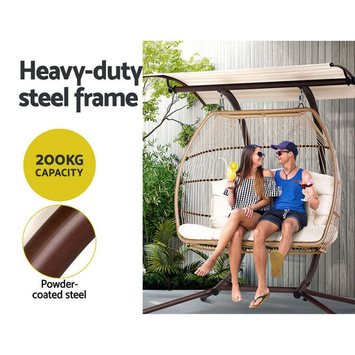 Danoz Gardeon Double size EggPod Swing Chair delivers premium outdoor seating made for two - danozdirect