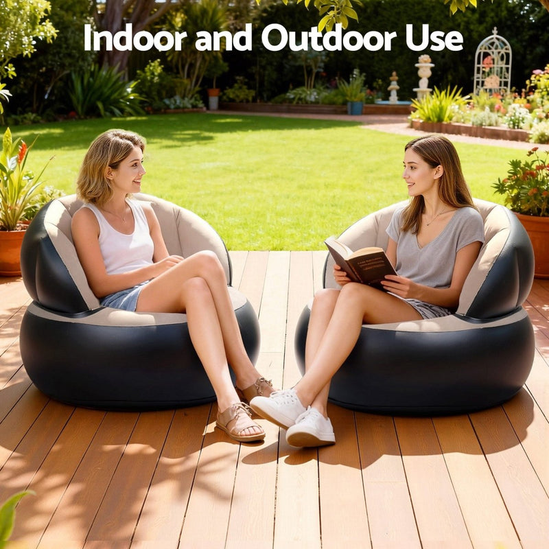 Danoz Gardeon Inflatable Chair Blow Up Folding Air Chairs Sofa for Camping with Pump - danozdirect