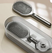 Danoz Hair - Black Premium Self - Cleaning Hair Brush Set with Stand - Anti - Static Detangling & Scalp Massage Paddle Brush - danozdirect