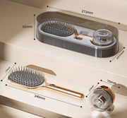 Danoz Hair - Gold Premium Self - Cleaning Hair Brush Set with Stand - Anti - Static Detangling & Scalp Massage Paddle Brush - danozdirect