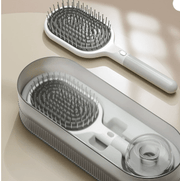 Danoz Hair - White Premium Self - Cleaning Hair Brush Set with Stand - Anti - Static Detangling & Scalp Massage Paddle Brush - danozdirect