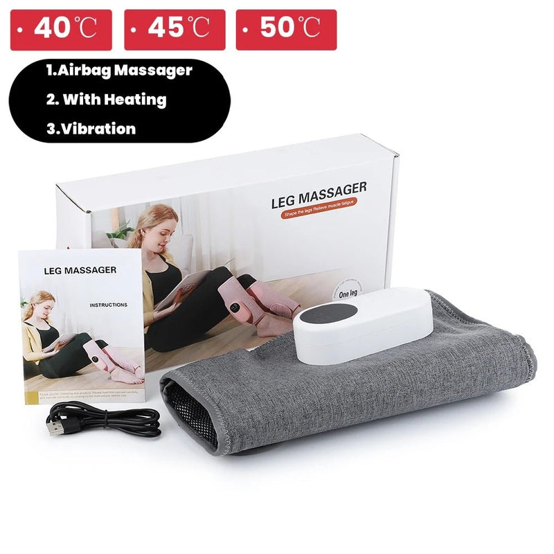 Danoz Health - 2PCS Electric Air Pressure Calf Massager Full 360° Around Airbag Hot Compress Vibration Muscle Relax Blood Circulation Wireless - danozdirect