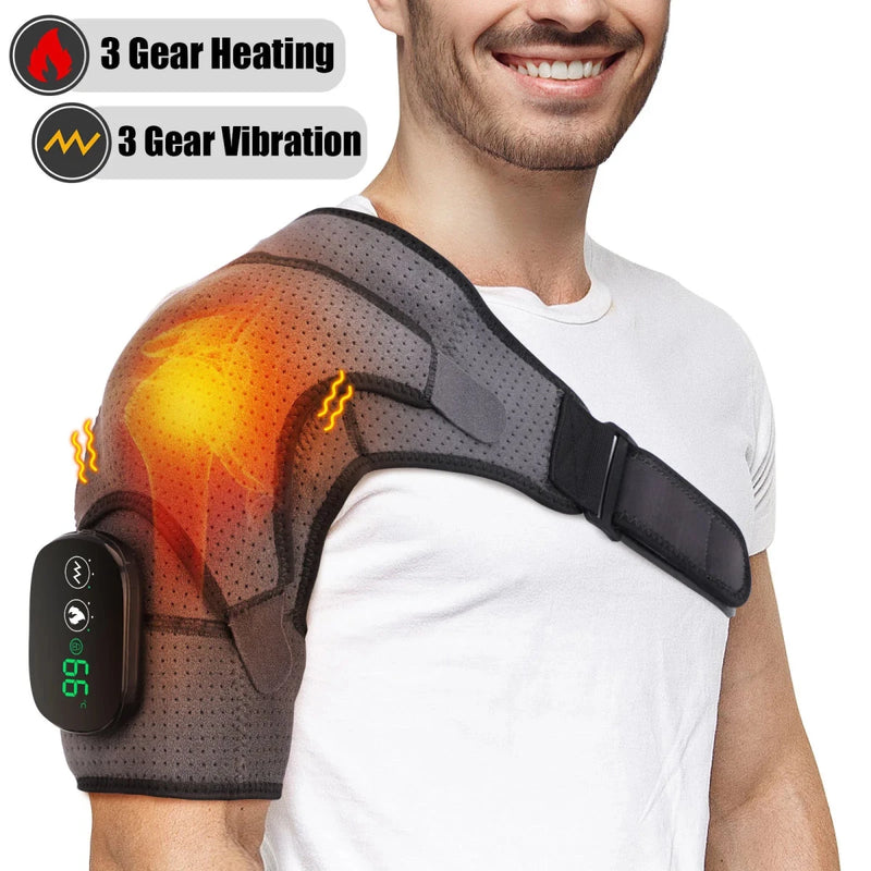 Danoz Health 🧑‍⚕️ Electric Heating Shoulder Massager Vibration Massage Shoulder Brace Support Belt Arthritis Pain Relief Physiotherapy Belt - danozdirect