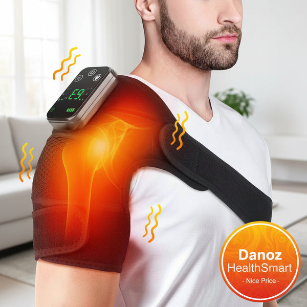 Danoz Health 🧑‍⚕️ Electric Heating Shoulder Massager Vibration Massage Shoulder Brace Support Belt Arthritis Pain Relief Physiotherapy Belt - danozdirect