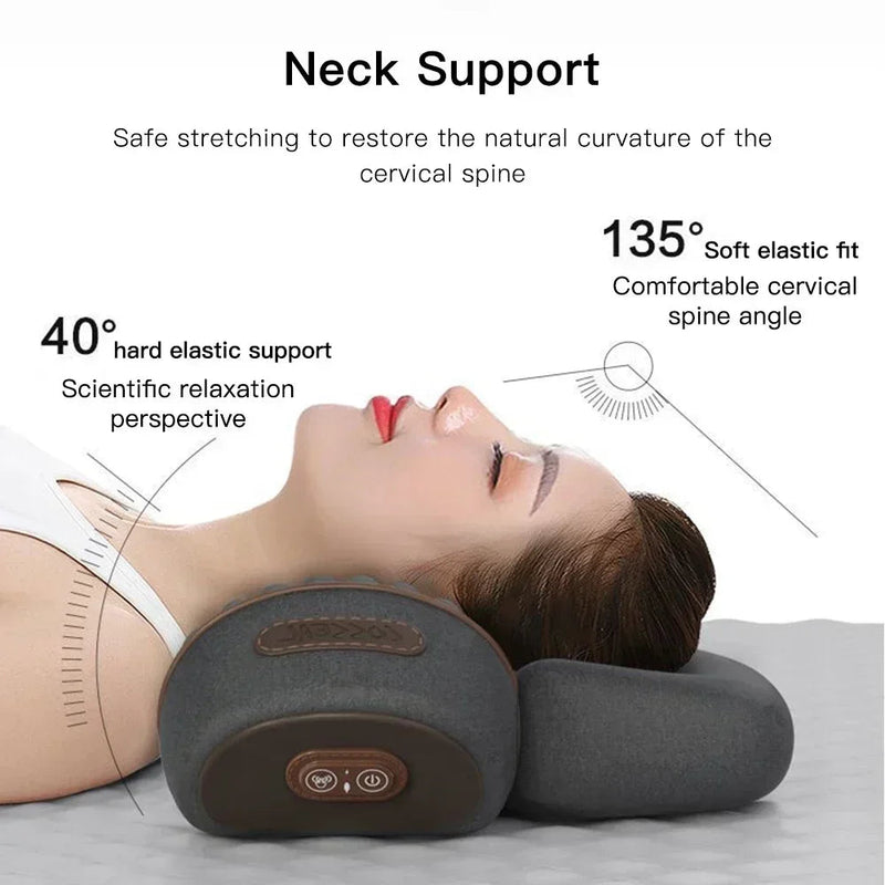Danoz Health - Electric Massager Cervical Pillow Hot Compress Vibration Massage Neck Traction Relax Sleeping Pillow Spine Support Normal - danozdirect