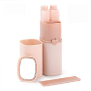 Danoz Health - Portable Toothbrush Holder Tooth Mug Toothpaste Cup Bath Travel Box Accessories Set Pink - danozdirect