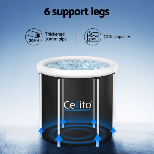 Danoz Health - Weisshorn Portable Ice Bath Tub 75X75CM Inflatable Folding Bathtub Spa Massage - danozdirect