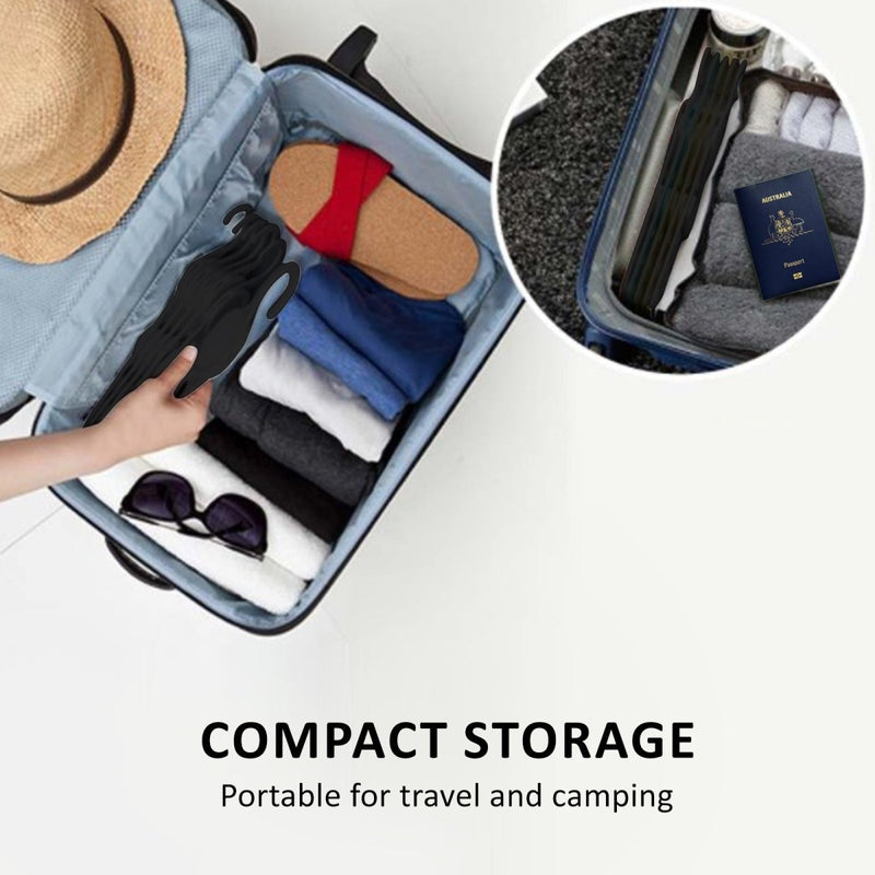 Danoz Home - 50X Plus Hanger Multiple Clothes Rack Organizer Foldable 10 Holes BLACK - danozdirect