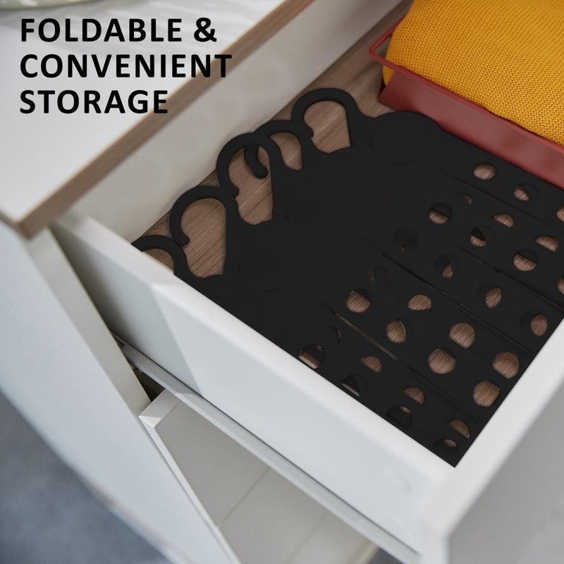 Danoz Home - 50X Plus Hanger Multiple Clothes Rack Organizer Foldable 10 Holes BLACK - danozdirect