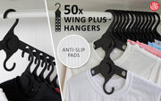 Danoz Home - 50X Plus Hanger Multiple Clothes Rack Organizer Foldable 10 Holes BLACK - danozdirect