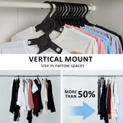 Danoz Home - 50X Plus Hanger Multiple Clothes Rack Organizer Foldable 10 Holes BLACK - danozdirect