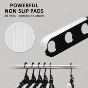 Danoz Home - 50X Plus Hanger Multiple Clothes Rack Organizer Foldable 10 Holes BLACK - danozdirect