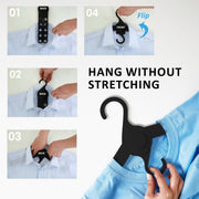 Danoz Home - 50X Plus Hanger Multiple Clothes Rack Organizer Foldable 10 Holes BLACK - danozdirect