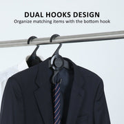 Danoz Home - 50X Plus Hanger Multiple Clothes Rack Organizer Foldable 10 Holes BLACK - danozdirect