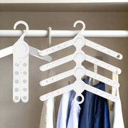 Danoz Home - 50X Plus Hanger Multiple Clothes Rack Organizer Foldable 10 Holes WHITE - danozdirect