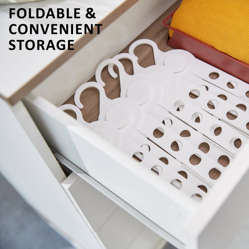 Danoz Home - 50X Plus Hanger Multiple Clothes Rack Organizer Foldable 10 Holes WHITE - danozdirect