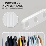 Danoz Home - 50X Plus Hanger Multiple Clothes Rack Organizer Foldable 10 Holes WHITE - danozdirect