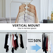 Danoz Home - 50X Plus Hanger Multiple Clothes Rack Organizer Foldable 10 Holes WHITE - danozdirect