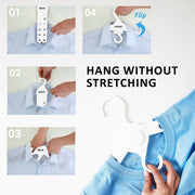 Danoz Home - 50X Plus Hanger Multiple Clothes Rack Organizer Foldable 10 Holes WHITE - danozdirect