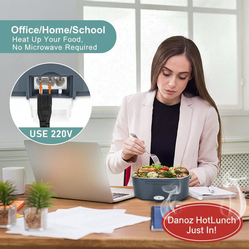 Danoz HotLunch 2 in1 Home Car Electric Lunch Box Stainless Steel Food Heating Bento Box AU Plug - danozdirect