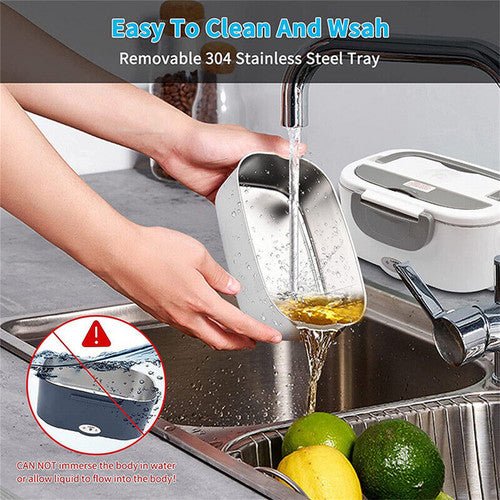 Danoz HotLunch 2 in1 Home Car Electric Lunch Box Stainless Steel Food Heating Bento Box AU Plug - danozdirect