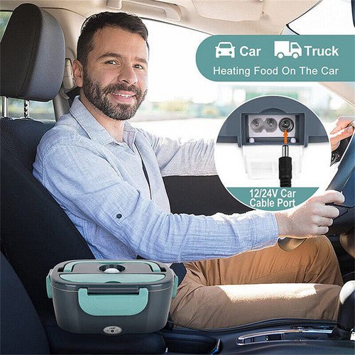 Danoz HotLunch 2 in1 Home Car Electric Lunch Box Stainless Steel Food Heating Bento Box AU Plug - danozdirect