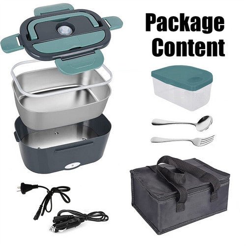 Danoz HotLunch 2 in1 Home Car Electric Lunch Box Stainless Steel Food Heating Bento Box AU Plug - danozdirect