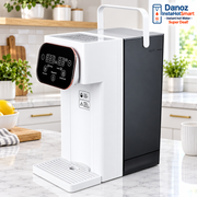 Danoz InstaHotSmart instant hot water dispenser in a bright modern kitchen