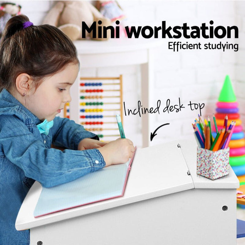 Danoz Kids - Keezi 2PCS Kids Table and Chairs Set Activity Children Playing Toys Study Desk - danozdirect