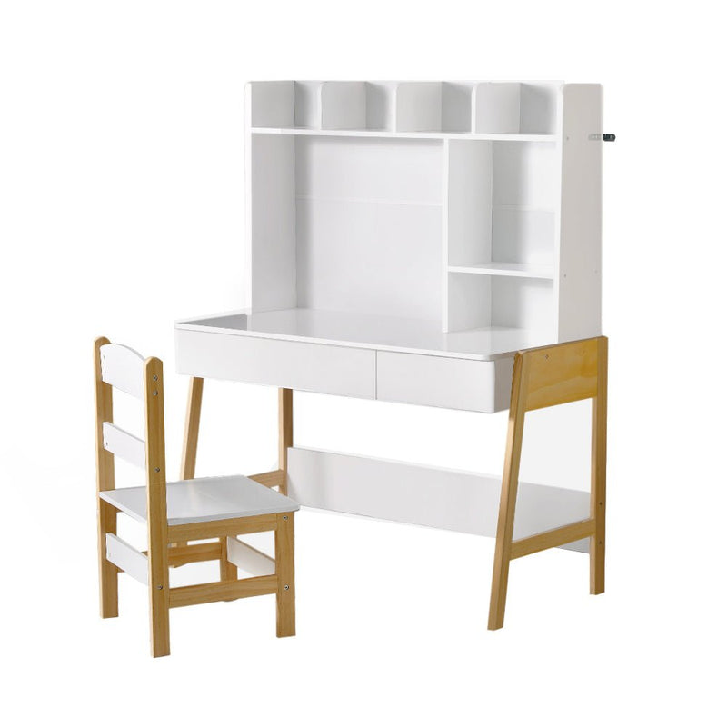Danoz Kids - Keezi 2PCS Kids Table and Chairs Set Study Activity Toys Storage Desk Drawer - danozdirect