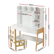 Danoz Kids - Keezi 2PCS Kids Table and Chairs Set Study Activity Toys Storage Desk Drawer - danozdirect