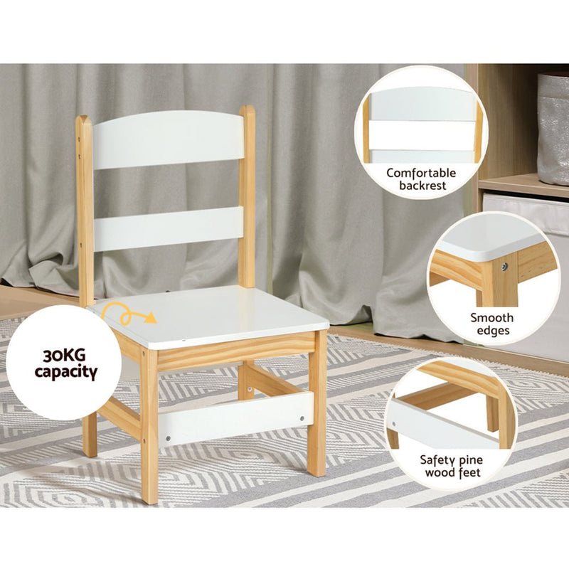 Danoz Kids - Keezi 2PCS Kids Table and Chairs Set Study Activity Toys Storage Desk Drawer - danozdirect