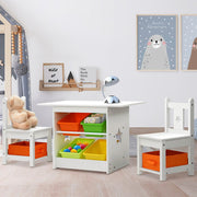 Danoz Kids - Keezi 3PCS Kids Table and Chairs Set Children Furniture Play Toys Storage Box - danozdirect