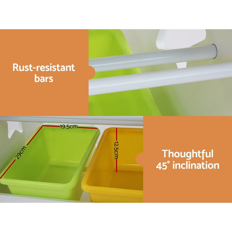 Danoz Kids - Keezi 3PCS Kids Table and Chairs Set Children Furniture Play Toys Storage Box - danozdirect